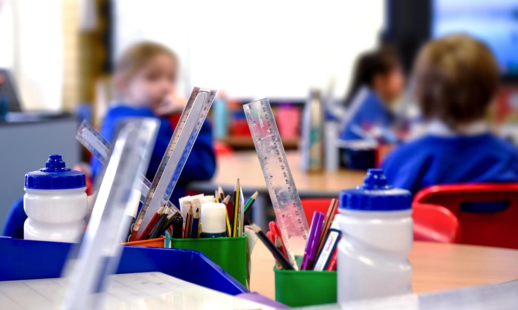 A classroom with children learning